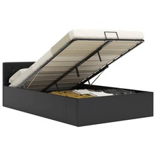 Giroletto con Contenitore Nero Similpelle 140x200cm Letto Imbottito vidaXL