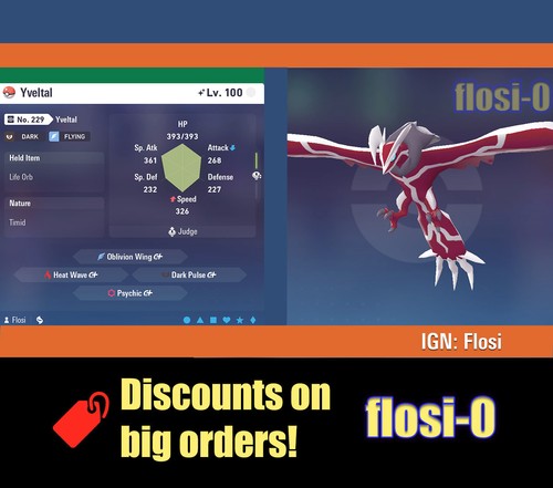 6iv shiny yveltal pokemon - 6iv,