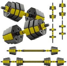 Set Manubri REGOLABILI +1BILANCIERE Palestra Sollevamento PESI 40 Kg Regolabili