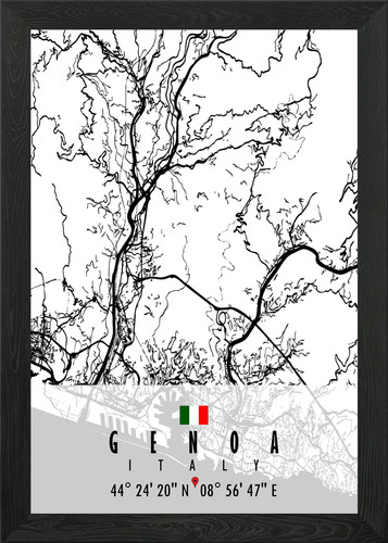 Mappa genova italia poster - mappa,