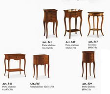 TAVOLINO PORTATELEFONO IN LEGNO COLORE NOCE ARTE POVERA IN 6 MODELLI*