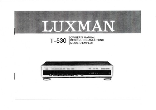 Manuale uso per luxman - per, t-530