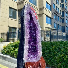 Cattedrale di Ametista Naturale - Grappolo di Cristalli Viola per Guarigione e Decorazione - 17,6 libbre