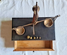 Bilancino precisione e pesetti  per polvere da sparo/oreficeria  1850/1920 circa