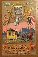 Cartolina Giornata Filatelica tedesca Norimberga Germania 1921 Rara !