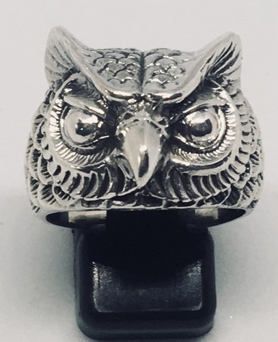 Gufo testa ring 925 argento - gufo,