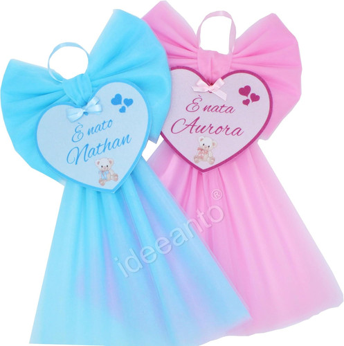Fiocco nascita tulle - fiocco,