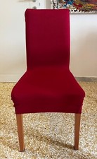 sedie imbottite schienale alto base beige rivestimento rosso