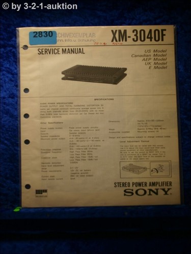 Sony service manual - sony, xm