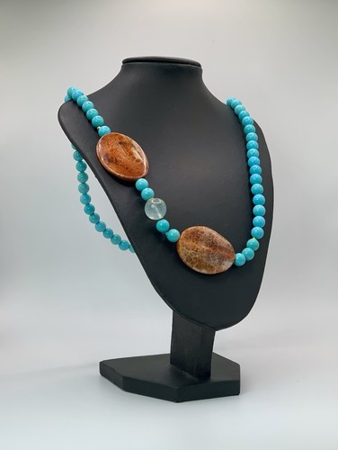 Turquoise necklace 18k yellow - necklace,