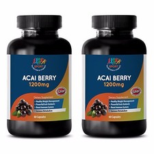 Pure Acai Berry Powder - ACAI BERRY 1200MG - Miscela antiossidante made in USA - 2B 120C