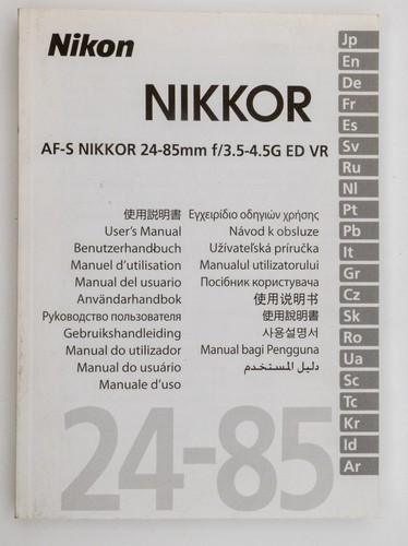 Nikon foglio uso s nikkor - nikon, d'uso