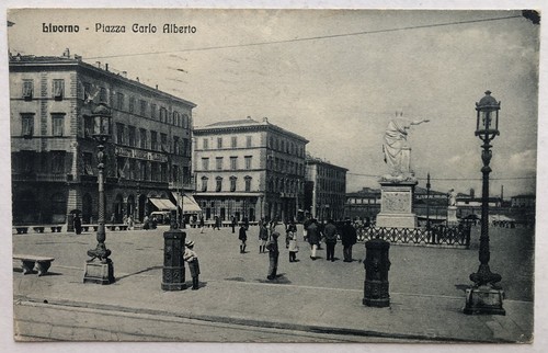 Cartolina livorno piazza carlo - livorno,