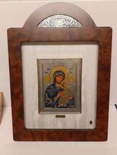 quadro classico icona bizantina XVII SECOLO In Argento Riporti Oro 40x56 CM