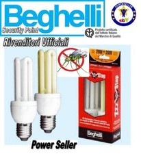 BEGHELLI 2 LAMPADE SPECIALI ANTINSETTO ZZZ STOP 20W 100w CONTRO ZANZARE INSETTI