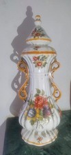 ? VASO IN CERAMICA DI BASSANO CON COPERCHIO – DECORO FLOREALE – VINTAGE ?
