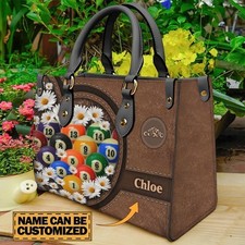 Borsa a mano in pelle biliardo