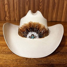 Fascia cappello western in piuma per cappelli da cowboy AU-FHB-02