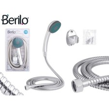 Soffione con tubo flessibile 2mt doccetta telefono staffa a muro da bagno cromat