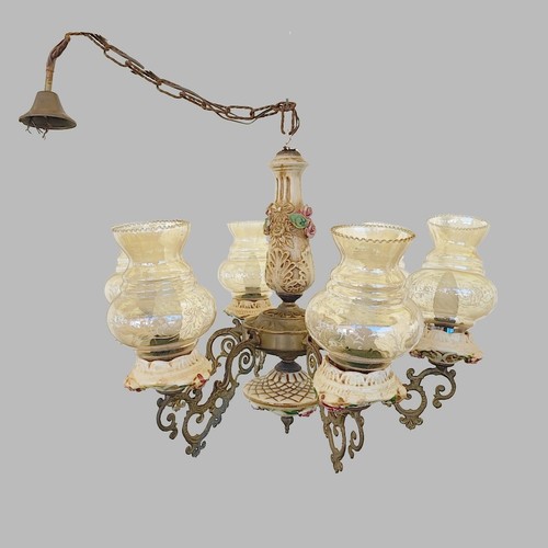 Lampadario ceramica vetro - lampadario,
