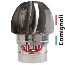 Comignolo Monoparete Eolico Spiro a Innesto Tondo Girevole con 2 Cuscinetti. CE