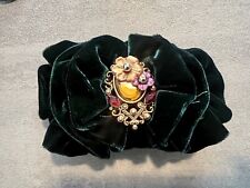Fermaglio Fermacapelli Vintage In Velluto Con Decorazioni