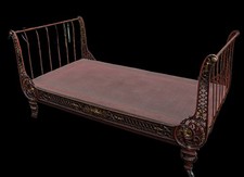 Letto Singolo Antico ghisa Ferro Battuto Laccato  dorato Italia XIX Secolo