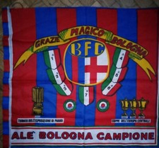 BANDIERA  FLAG CALCIO VINTAGE ANNI 60  BOLOGNA POLIESTERE COME FOTO RARA