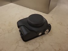 Custodia per fotocamera Panasonic Lumix DMC LX7 nera pelle PU