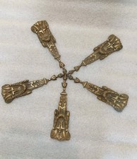 5 Antichi Fregi In Bronzo Fine 800