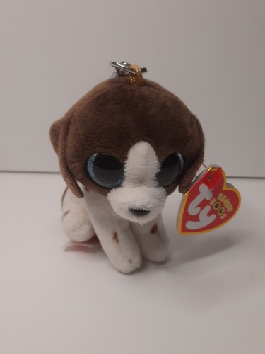 Peluche cane bianco marrone - cane,