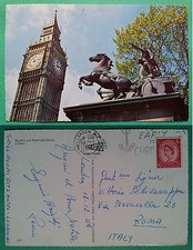 London - Big Ben and Boadicea Statue 1964