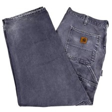 Jeans da falegname vintage Carhartt B11 PTB, vestibilità salopette, grigio, W38 L30 (R+TJ549)