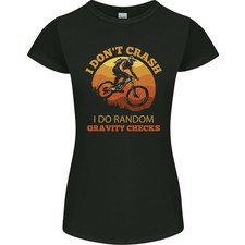 Gravity Checks Downhill MTB Mountain Bike T-Shirt Donna Taglio Petite