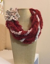 Sciarpa collana, scaldacollo, collana fatta a mano, sciarpa misto lana