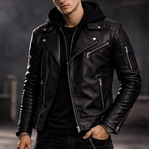 Giacca motociclista uomo - giacca,