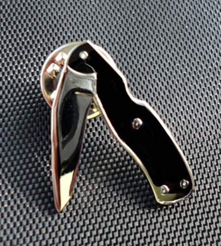 Black penknife pin - pin, badge