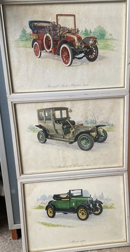 Tre quadri con stampe - con, auto