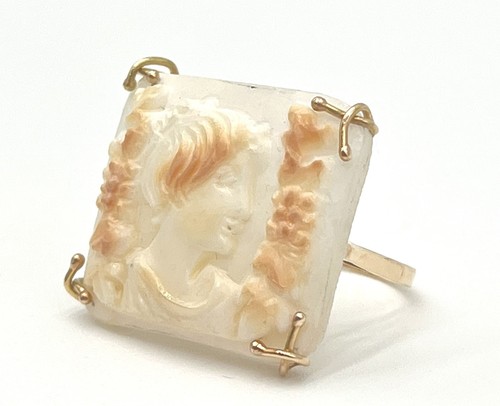 Anello oro 14kt cammeo - anello,