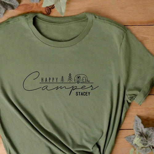 Shirt slogan happy camper - t-shirt,