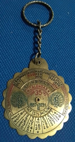 Perpetual calendar keychain - calendar,