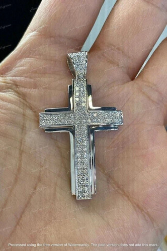 Ciondolo croce uomo diamante