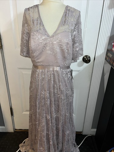 Abito lungo maxi - pizzo, grigio
