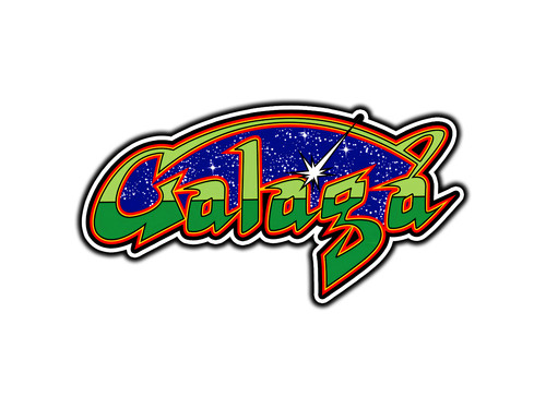 Adesivo galaga arcade logo - galaga,