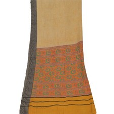 Scialle morbido stampato hijab senape lana stola lunga Dupatta vintage sanscriti