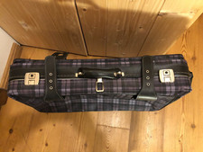 Valigia Vintage Borsa Trolley Borsone Viaggio Tela Scozzese Trolley 70x45x20 cm 