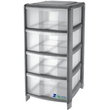 CASSETTIERA BAMBU' 4 CASSETTI COLORE GRIGIO-TRASPARENTE CM 38,5X39,5X86 H