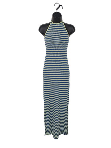 Maxi abito all uncinetto - abito, righe