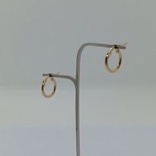 ORECCHINI A CERCHIO A SEZIONE TONDA IN ORO GIALLO 750 18KT 0,75 GRAMMI (8092)