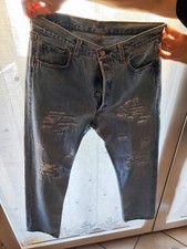 Levi's 501 Vintage Jeans Levis Taglia W34 L32 Strappati e Tagliati Sting 501